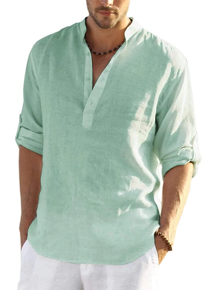 Como Cotton Linen Henley Shirt