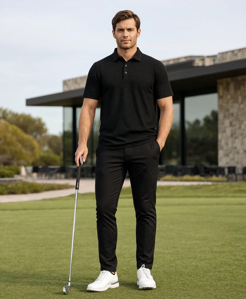 Milano Waffle Knit Golf Polo