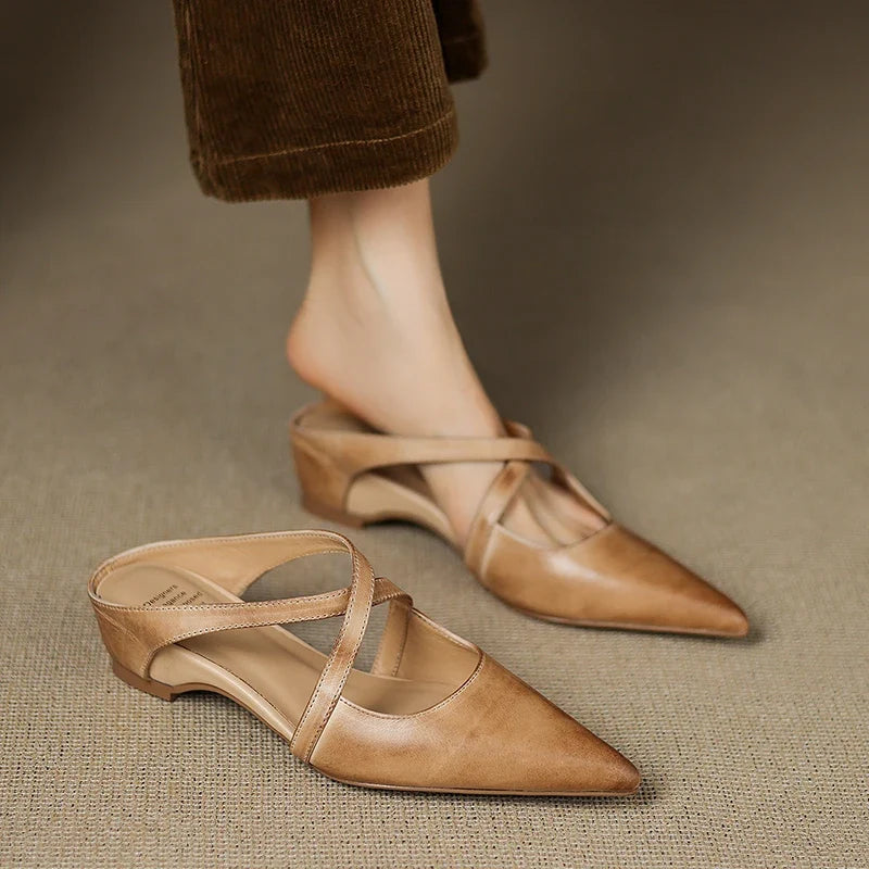 Bella Genuine Leather Mules