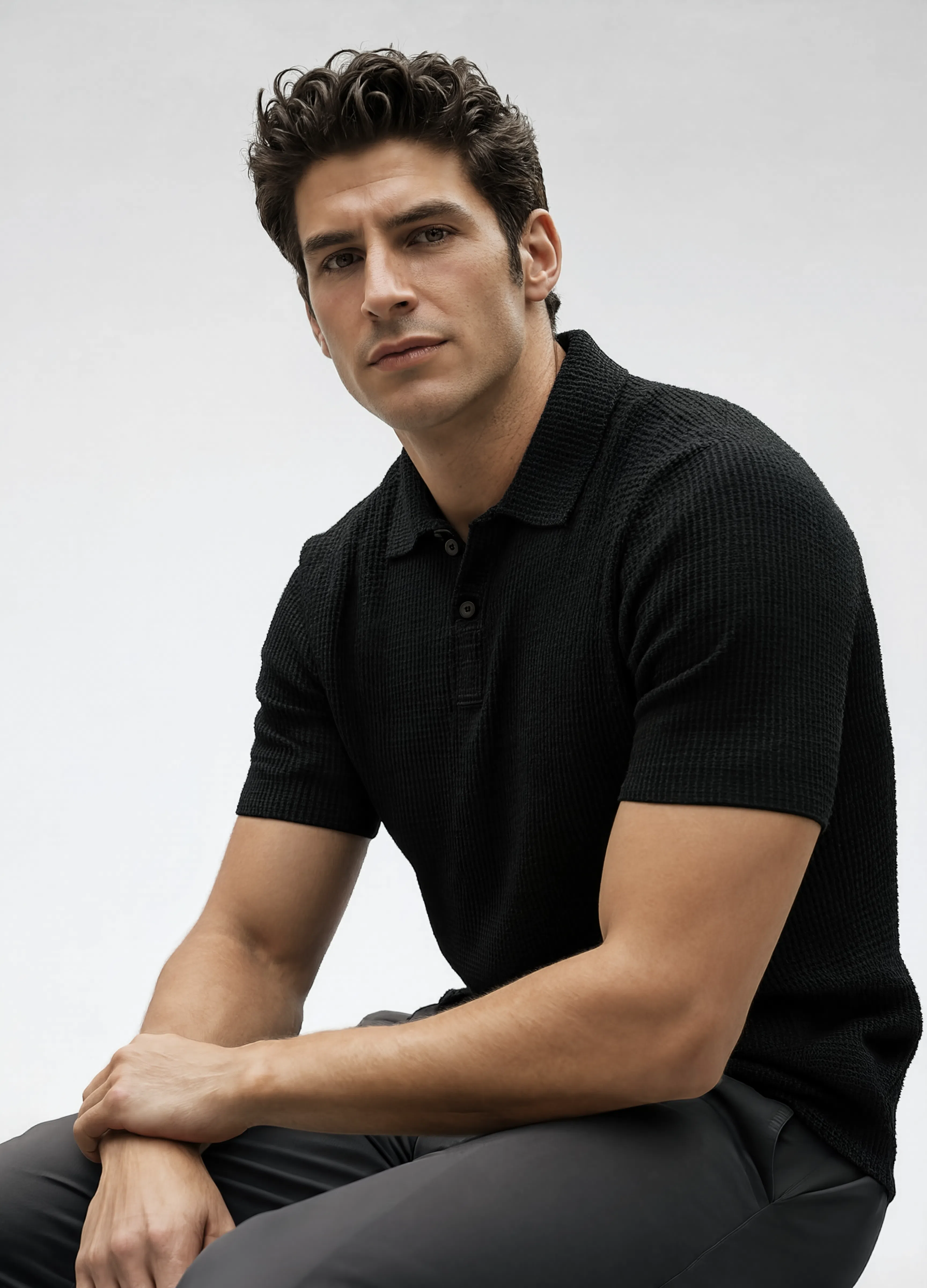Milano Waffle Knit Golf Polo