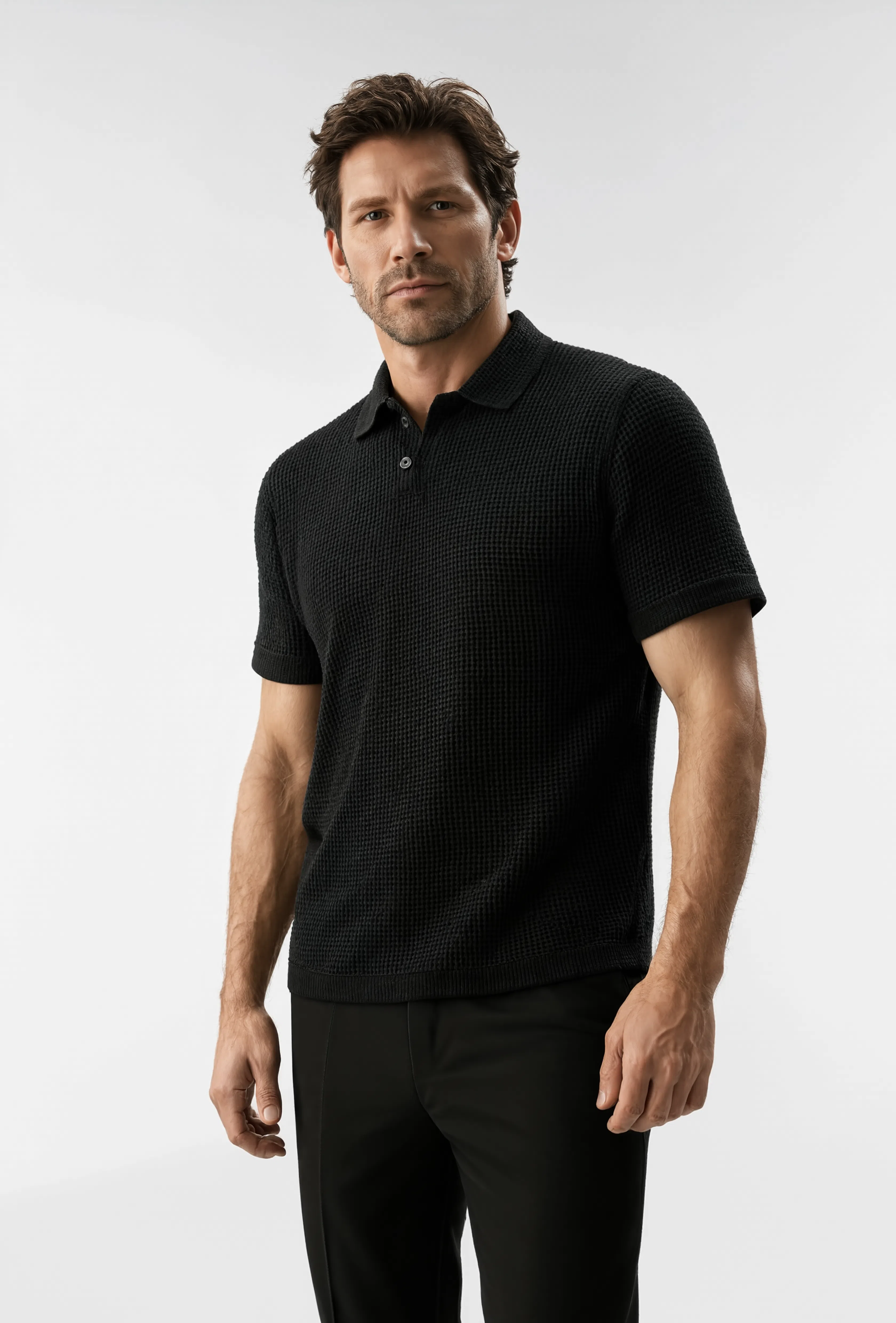 Milano Waffle Knit Golf Polo
