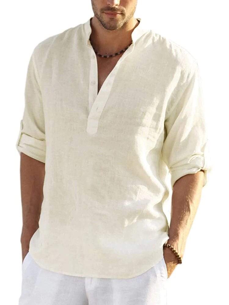 Como Cotton Linen Henley Shirt