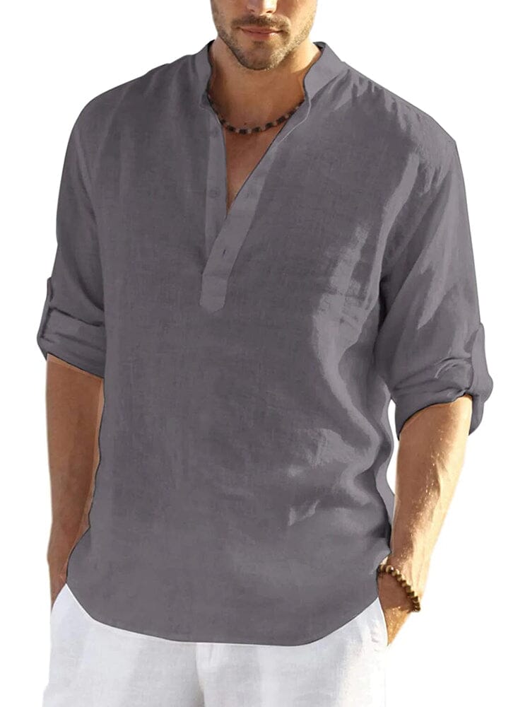 Como Cotton Linen Henley Shirt