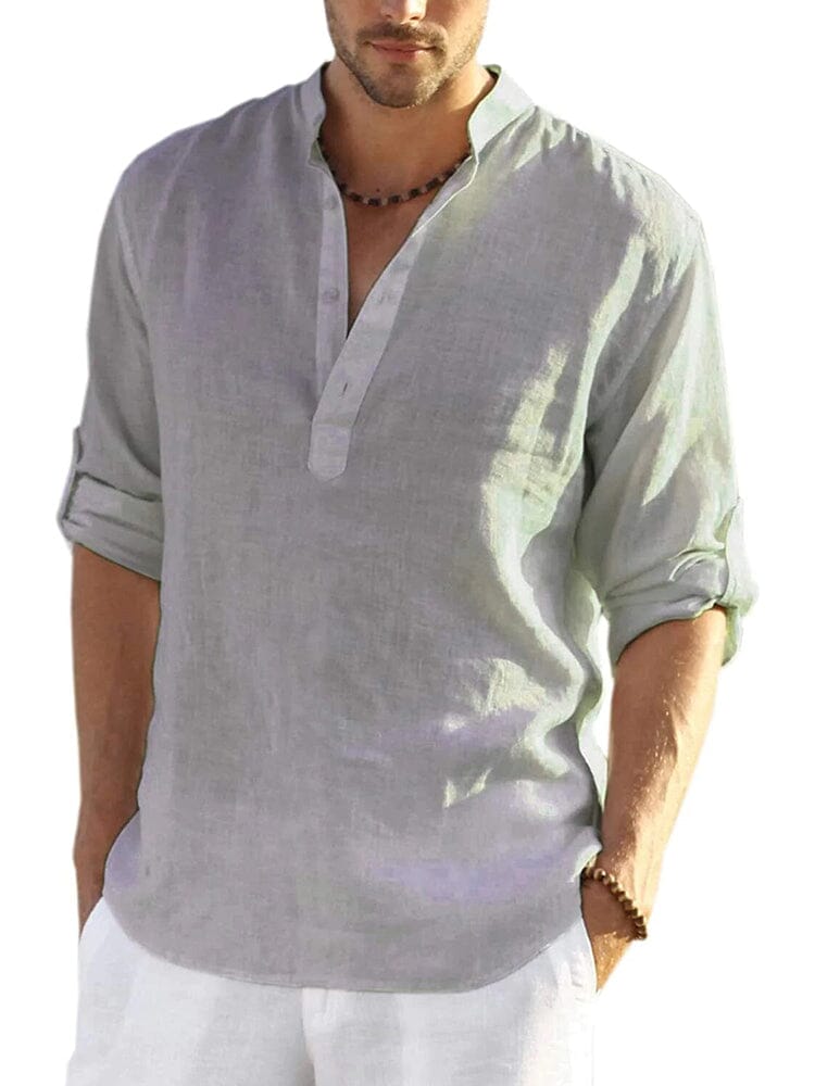 Como Cotton Linen Henley Shirt